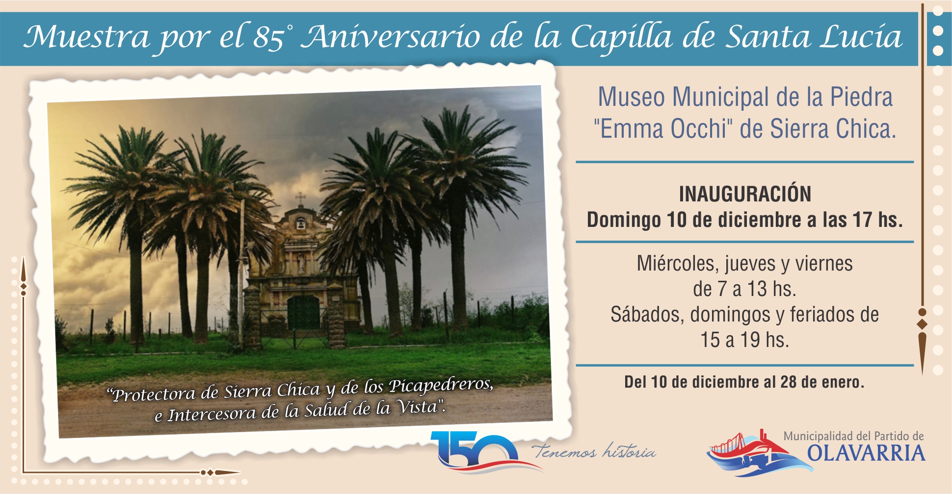 Muestra por el 85º Aniversario de la Capilla de Santa Lucía - Municipalidad  del Partido de Olavarría