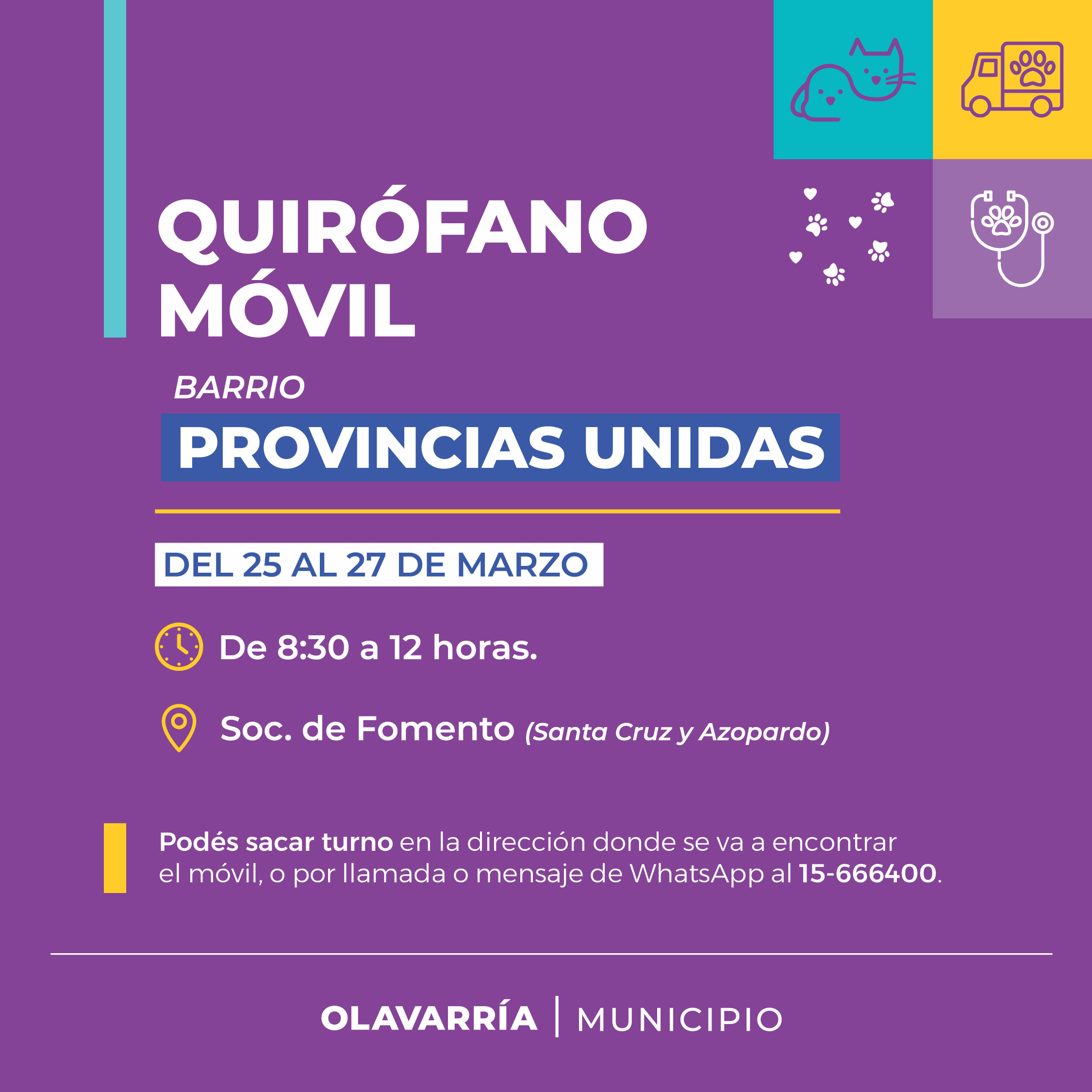 El Quirófano Móvil atenderá en el barrio Provincias Unidas ...